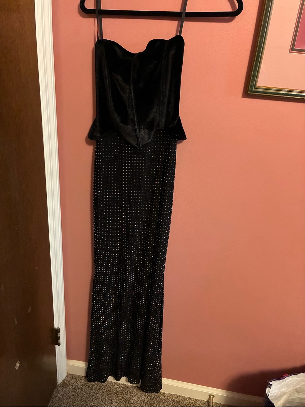 Fashion Nova Black Strapless Sparkle Gown